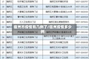 宿州市疫情有几例了/宿州疫情多少例