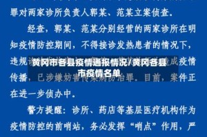 黄冈市各县疫情通报情况/黄冈各县市疫情名单
