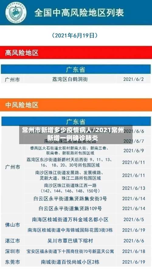 常州市新增多少疫情病人/2021常州新增一例确诊肺炎-第1张图片
