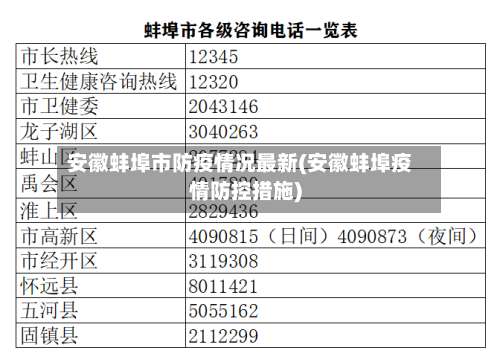 安徽蚌埠市防疫情况最新(安徽蚌埠疫情防控措施)-第2张图片